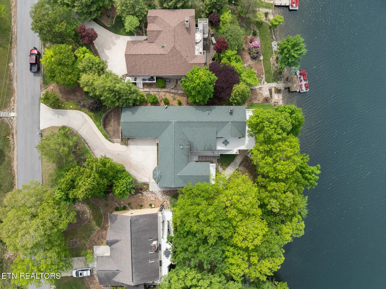 Full exterior — lake side of the home